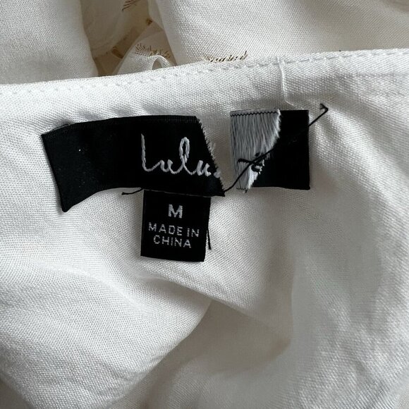 Lulus Shining Sight White Metallic Gold Polka Dot One-Shoulder Midi Dress Medium - Picture 8 of 14